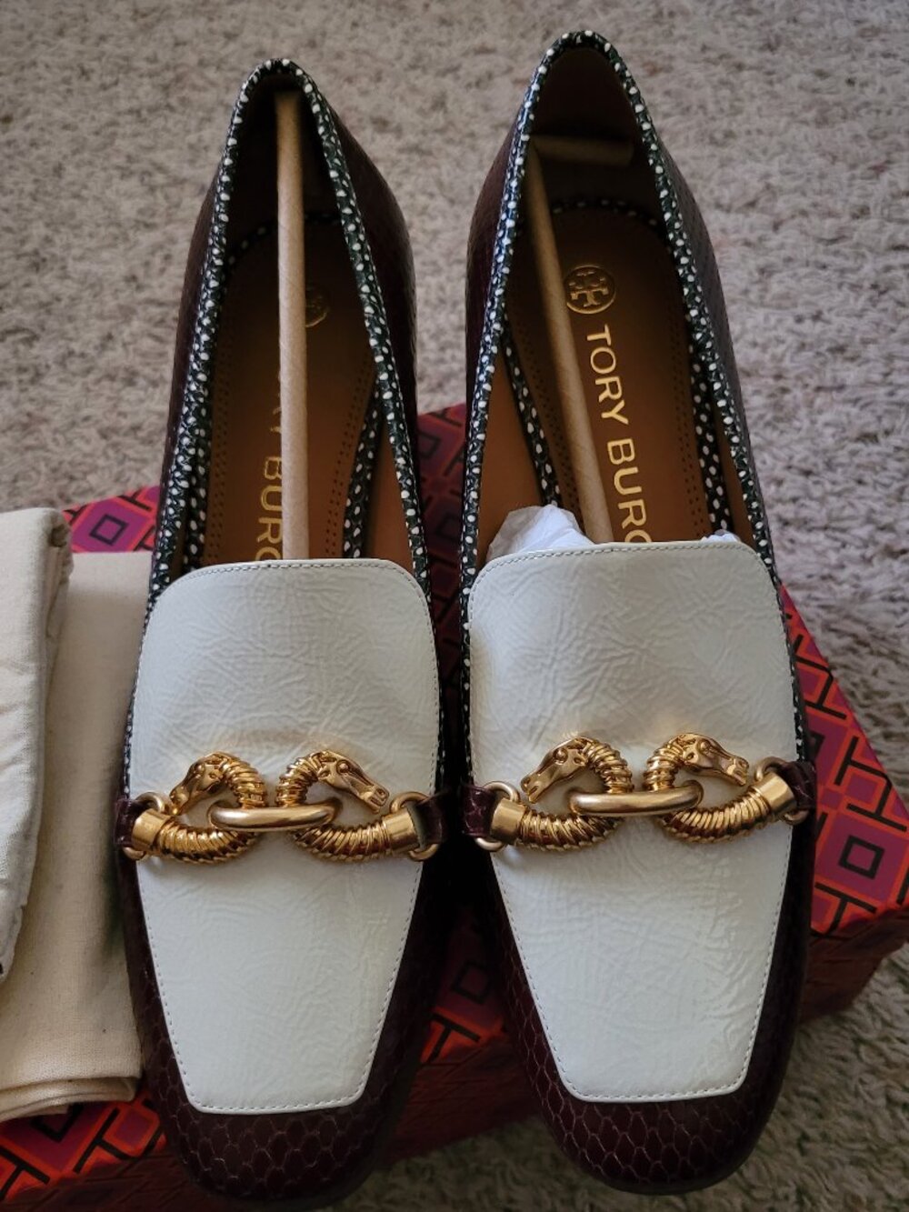 NIB Tory Burch Jessa 55M Pump/Embossed Snake/Patent Leather/Embossed Spotted